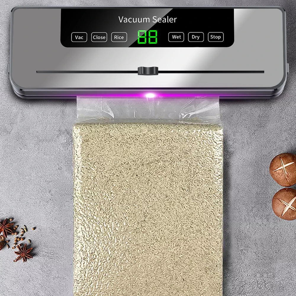 220V Food Vacuum Sealer Machine 5 Modes Dry and Wet Automatic Vacuum Sealer With 10Pcs Bags Home Kitchen Food Preservation